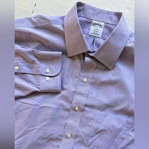Brooks Brothers Shirt Mens 17 4/5 Purple Regent Diamond Long‎ Sleeve Button Up